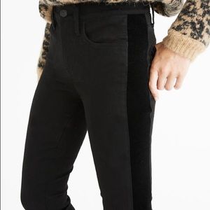 Madewell velvet tuxedo stripe 9” mid-rise skinny